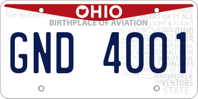 OH license plate GND4001