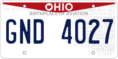 OH license plate GND4027