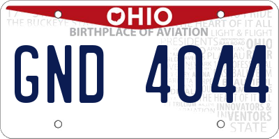 OH license plate GND4044