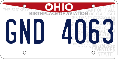 OH license plate GND4063