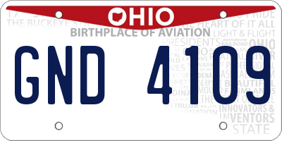 OH license plate GND4109
