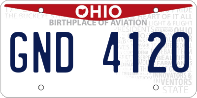 OH license plate GND4120