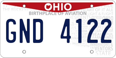 OH license plate GND4122