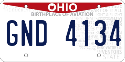 OH license plate GND4134