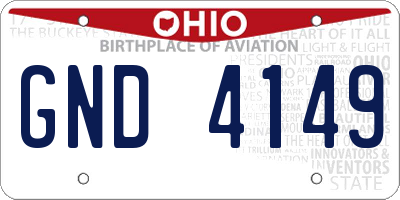 OH license plate GND4149
