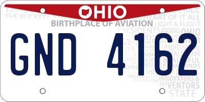 OH license plate GND4162