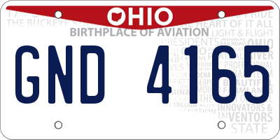 OH license plate GND4165
