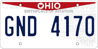 OH license plate GND4170