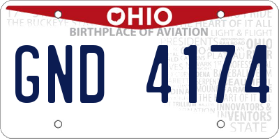 OH license plate GND4174