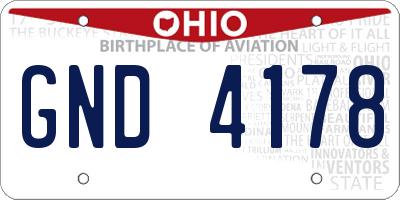 OH license plate GND4178