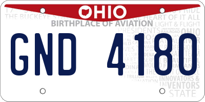 OH license plate GND4180