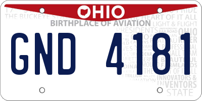 OH license plate GND4181