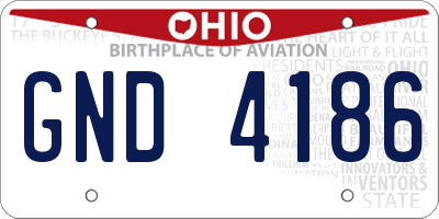 OH license plate GND4186