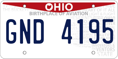 OH license plate GND4195