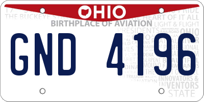 OH license plate GND4196