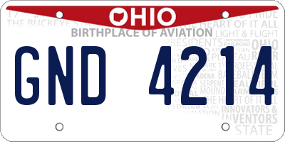 OH license plate GND4214