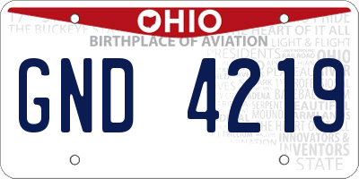 OH license plate GND4219