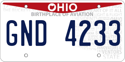 OH license plate GND4233