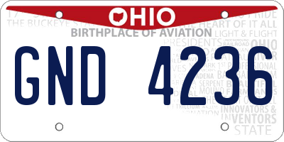 OH license plate GND4236