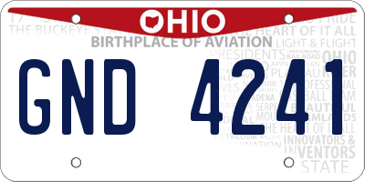 OH license plate GND4241
