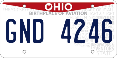 OH license plate GND4246