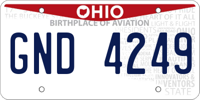 OH license plate GND4249