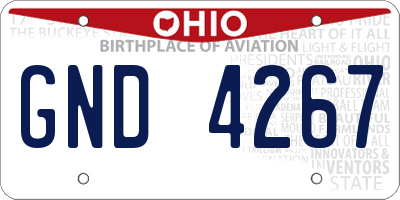 OH license plate GND4267