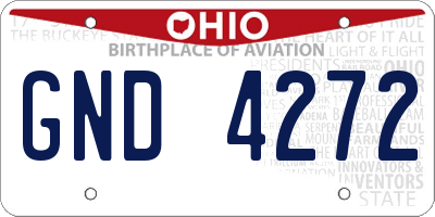 OH license plate GND4272