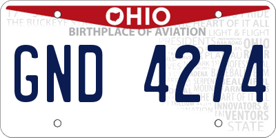 OH license plate GND4274