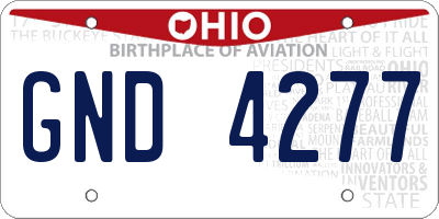 OH license plate GND4277