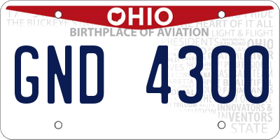 OH license plate GND4300