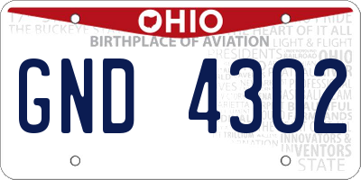 OH license plate GND4302