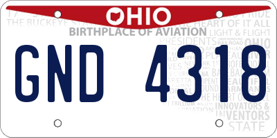 OH license plate GND4318