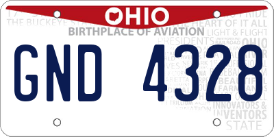 OH license plate GND4328