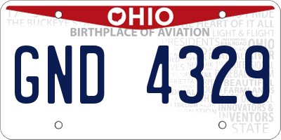 OH license plate GND4329