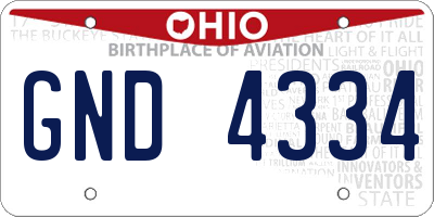 OH license plate GND4334
