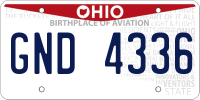 OH license plate GND4336