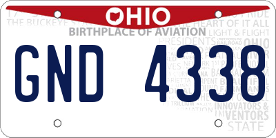 OH license plate GND4338