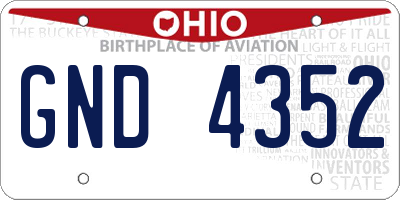 OH license plate GND4352
