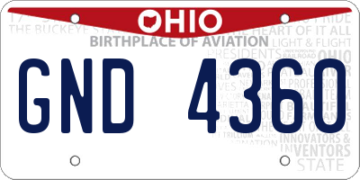 OH license plate GND4360