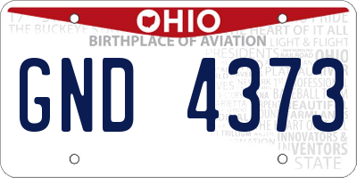 OH license plate GND4373