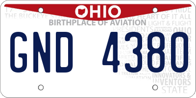 OH license plate GND4380