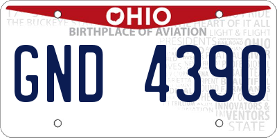 OH license plate GND4390