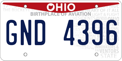 OH license plate GND4396