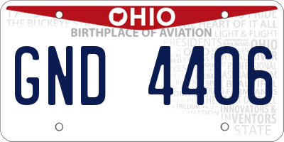 OH license plate GND4406