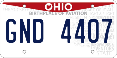 OH license plate GND4407