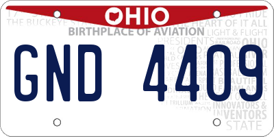 OH license plate GND4409