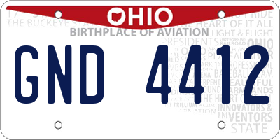 OH license plate GND4412