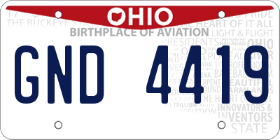 OH license plate GND4419