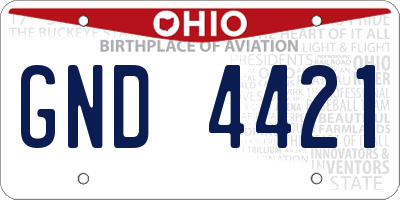 OH license plate GND4421